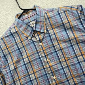 Peter Millar Shirt Mens Large L Multicolor Plaid Cotton Button Up Crown Preppy